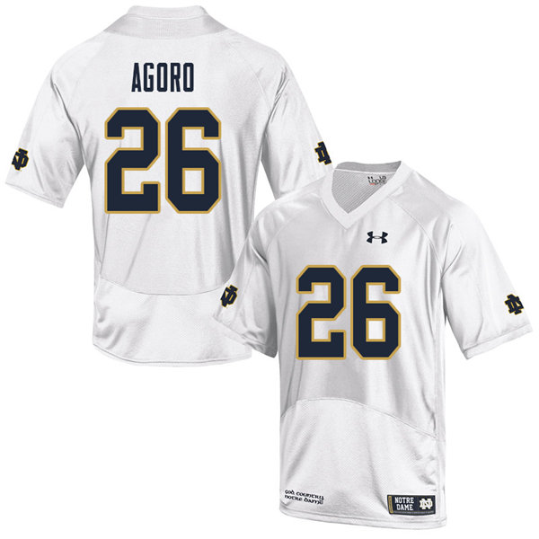 Men #26 Temitope Agoro Notre Dame Fighting Irish College Football Jerseys Sale-White